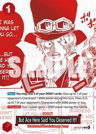 But Ace Here Said You Deserved It!! (3rd Anniversary Treasure Campaign Pack) (OP13-019) [One Piece Promotion Cards] Foil One Piece Single Bandai