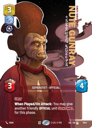 Nute Gunray - Escaping Justice (Prestige) (1044) [Secrets of Power] Star Wars: Unlimited Single Disney