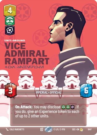 Vice Admiral Rampart - On Schedule (Prestige) (1047) [Secrets of Power] Star Wars: Unlimited Single Disney