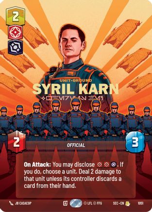Syril Karn - Where Is He? (Prestige) (1051) [Secrets of Power] Star Wars: Unlimited Single Disney