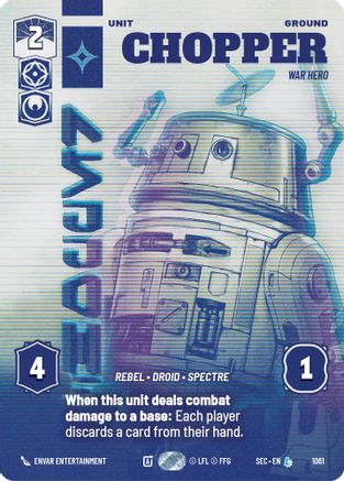 Chopper - War Hero (Prestige) (1061) [Secrets of Power] Star Wars: Unlimited Single Disney