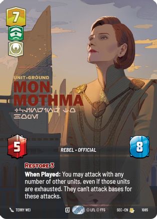 Mon Mothma - Clinging to Hope (Prestige Foil) (1085) [Secrets of Power] Foil Star Wars: Unlimited Single Disney