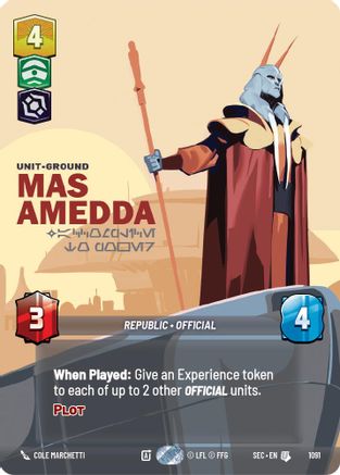 Mas Amedda - Accomplice to Power (Prestige Foil) (1091) [Secrets of Power] Foil Star Wars: Unlimited Single Disney