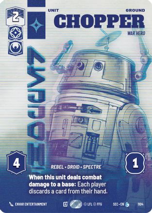 Chopper - War Hero (Prestige Foil) (1104) [Secrets of Power] Foil Star Wars: Unlimited Single Disney