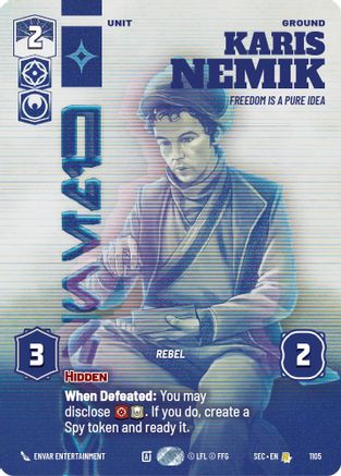 Karis Nemik - Freedom is a Pure Idea (Prestige Foil) (1105) [Secrets of Power] Foil Star Wars: Unlimited Single Disney