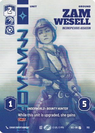 Zam Wesell - Inconspicuous Assassin (Prestige Foil) (1112) [Secrets of Power] Foil Star Wars: Unlimited Single Disney