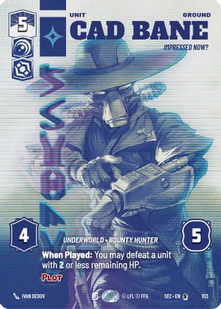 Cad Bane - Impressed Now? (Prestige Foil) (1113) [Secrets of Power] Foil Star Wars: Unlimited Single Disney
