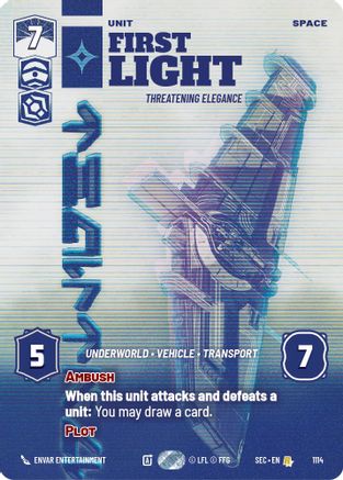First Light - Threatening Elegance (Prestige Foil) (1114) [Secrets of Power] Foil Star Wars: Unlimited Single Disney