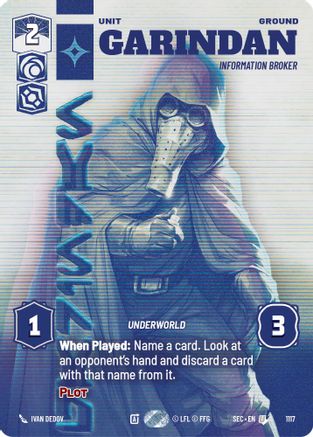 Garindan - Information Broker (Prestige Foil) (1117) [Secrets of Power] Foil Star Wars: Unlimited Single Disney