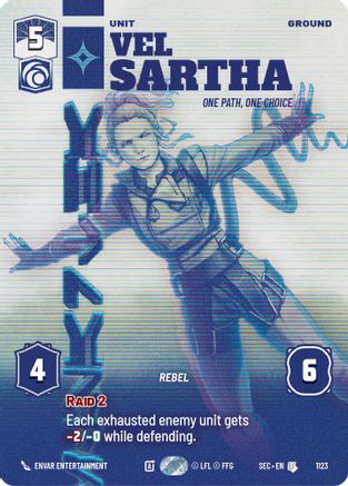 Vel Sartha - One Path, One Choice (Prestige Foil) (1123) [Secrets of Power] Foil Star Wars: Unlimited Single Disney