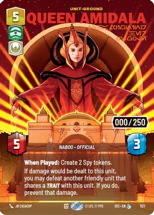 Queen Amidala - Championing Her People (Serialized) (1127) [Secrets of Power] Foil Star Wars: Unlimited Single Disney