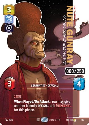 Nute Gunray - Escaping Justice (Serialized) (1130) [Secrets of Power] Foil Star Wars: Unlimited Single Disney