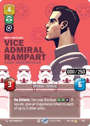 Vice Admiral Rampart - On Schedule (Serialized) (1133) [Secrets of Power] Foil Star Wars: Unlimited Single Disney