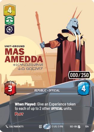 Mas Amedda - Accomplice to Power (Serialized) (1134) [Secrets of Power] Foil Star Wars: Unlimited Single Disney