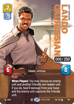 Lando Calrissian - Trust Me (Serialized) (1141) [Secrets of Power] Foil Star Wars: Unlimited Single Disney