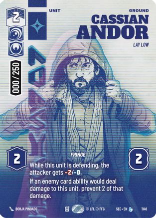 Cassian Andor - Lay Low (Serialized) (1146) [Secrets of Power] Foil Star Wars: Unlimited Single Disney