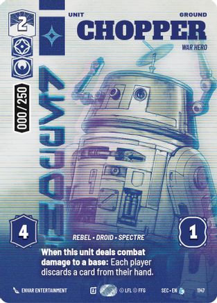 Chopper - War Hero (Serialized) (1147) [Secrets of Power] Foil Star Wars: Unlimited Single Disney