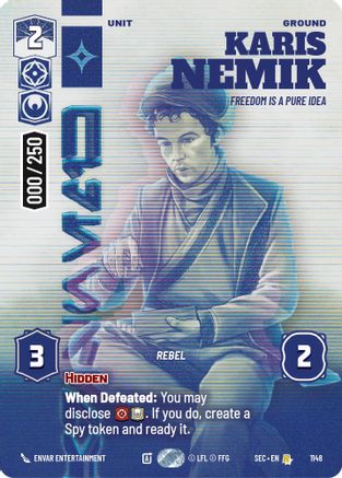 Karis Nemik - Freedom is a Pure Idea (Serialized) (1148) [Secrets of Power] Foil Star Wars: Unlimited Single Disney
