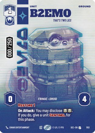 B2EMO - That's Two Lies (Serialized) (1153) [Secrets of Power] Foil Star Wars: Unlimited Single Disney