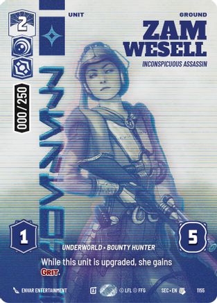 Zam Wesell - Inconspicuous Assassin (Serialized) (1155) [Secrets of Power] Foil Star Wars: Unlimited Single Disney