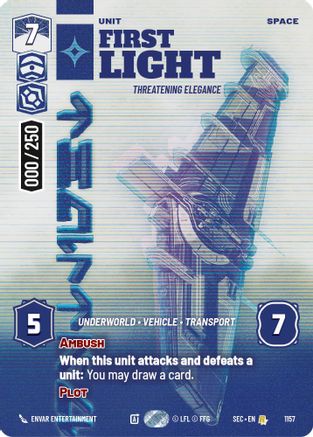 First Light - Threatening Elegance (Serialized) (1157) [Secrets of Power] Foil Star Wars: Unlimited Single Disney