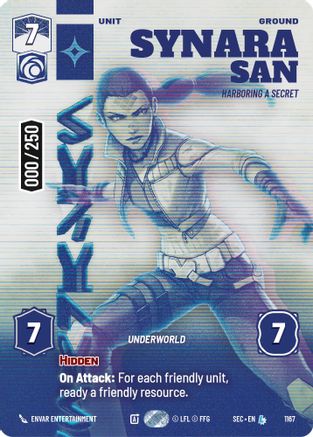 Synara San - Harboring a Secret (Serialized) (1167) [Secrets of Power] Foil Star Wars: Unlimited Single Disney