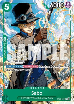 Sabo - OP09-027 (3rd Anniversary Tournament 3 Brothers Pack) (OP09-027)  [Carrying On His Will: 3rd Anniversary Tournament Cards]