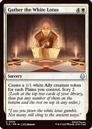 Gather the White Lotus (TLA-020) [Avatar: The Last Airbender] MTG Single Wizards of the Coast