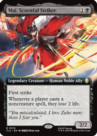 Mai, Scornful Striker (Extended Art) (TLA-374) [Avatar: The Last Airbender] MTG Single Wizards of the Coast