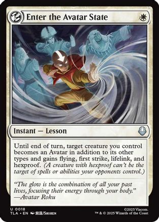 Enter the Avatar State (TLA-018) [Avatar: The Last Airbender] MTG Single Wizards of the Coast