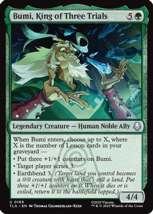 Bumi, King of Three Trials (TLA-169) [Avatar: The Last Airbender] Foil MTG Single Wizards of the Coast