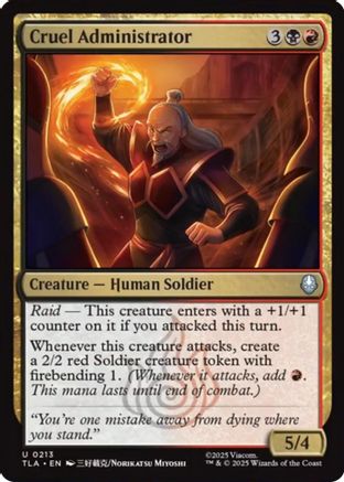 Cruel Administrator (TLA-213) [Avatar: The Last Airbender] Foil MTG Single Wizards of the Coast