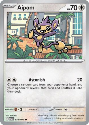 Aipom (78) Reverse Holofoil [ME02 Phantasmal Flames] Pokemon Single Pokémon