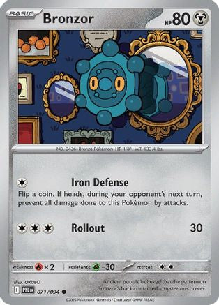 Bronzor (71) Reverse Holofoil [ME02 Phantasmal Flames] Pokemon Single Pokémon