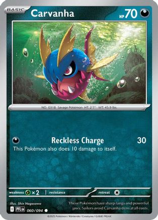 Carvanha (60) [ME02 Phantasmal Flames] Pokemon Single Pokémon