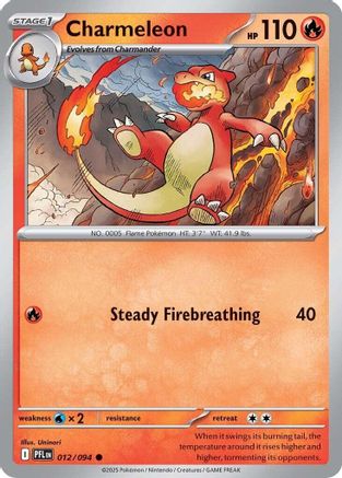 Charmeleon (12) Reverse Holofoil [ME02 Phantasmal Flames] Pokemon Single Pokémon