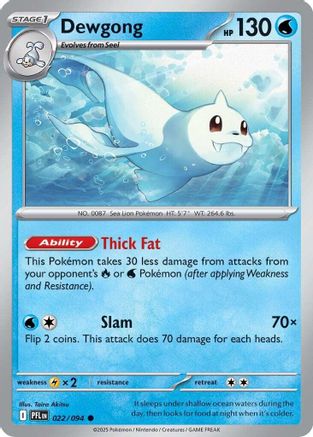 Dewgong - 022/094 Reverse Holofoil [ME02 Phantasmal Flames] Pokemon Single Pokémon
