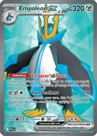 Empoleon ex - 114/094 (114) Holofoil [ME02 Phantasmal Flames] Pokemon Single Pokémon