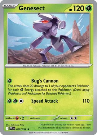 Genesect (8) Reverse Holofoil [ME02 Phantasmal Flames] Pokemon Single Pokémon