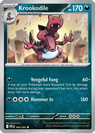 Krookodile (66) Reverse Holofoil [ME02 Phantasmal Flames] Pokemon Single Pokémon