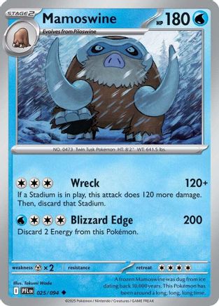 Mamoswine (25) Reverse Holofoil [ME02 Phantasmal Flames] Pokemon Single Pokémon
