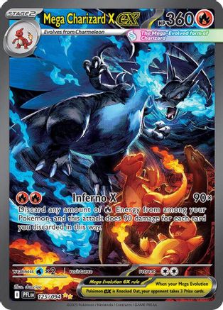 Mega Charizard X ex - 125/094 (125) Holofoil [ME02 Phantasmal Flames] Pokemon Single Pokémon