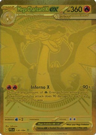 Mega Charizard X ex - 130/094 Holofoil [ME02 Phantasmal Flames] Pokemon Single Pokémon