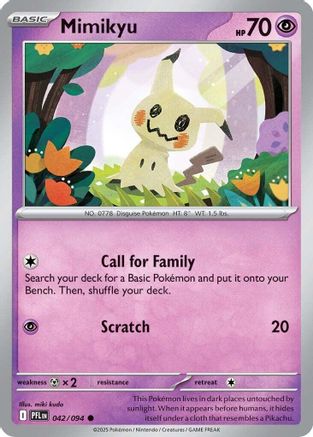 Mimikyu (42) Reverse Holofoil [ME02 Phantasmal Flames] Pokemon Single Pokémon