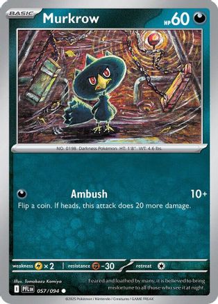 Murkrow (57) Reverse Holofoil [ME02 Phantasmal Flames] Pokemon Single Pokémon