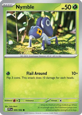 Nymble - 009/094 (9) Reverse Holofoil [ME02 Phantasmal Flames] Pokemon Single Pokémon