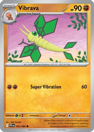 Vibrava (52) Reverse Holofoil [ME02 Phantasmal Flames] Pokemon Single Pokémon