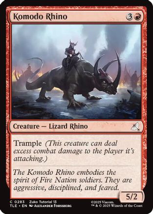 Komodo Rhino (0283) (TLE-283) [Avatar: The Last Airbender: Eternal-Legal] MTG Single Wizards of the Coast