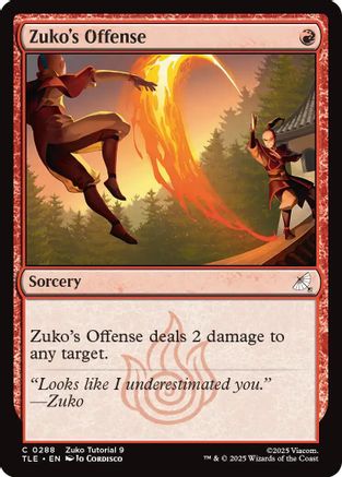 Zuko's Offense (0288) (TLE-288) [Avatar: The Last Airbender: Eternal-Legal] MTG Single Wizards of the Coast