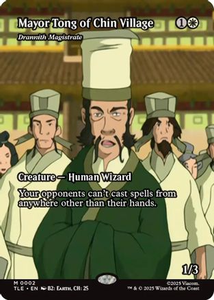 Mayor Tong of Chin Village - Drannith Magistrate (Borderless) (TLE-002) [Avatar: The Last Airbender: Eternal-Legal] Foil MTG Single Wizards of the Coast